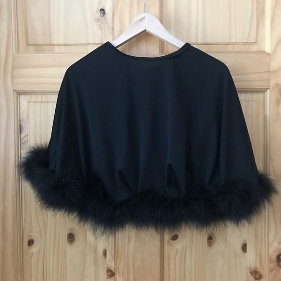 Vintage Fur Trim Shawl Cape Cloak & Dress size 10 - Picture 4 of 10